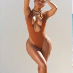 Chic Tan One-Piece Swimsuit